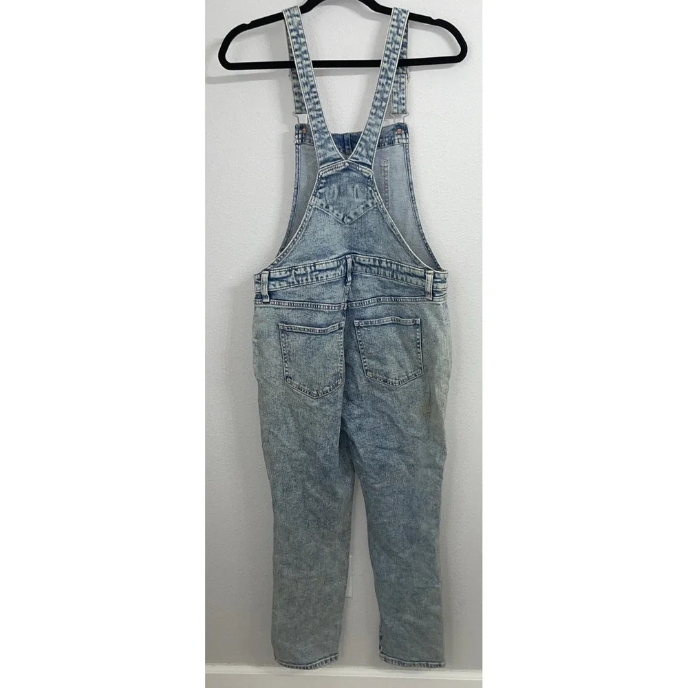 Old Navy Vintage Y2K Denim Bib Overalls Girls L‎ 10 Blue Light Wash Relaxed